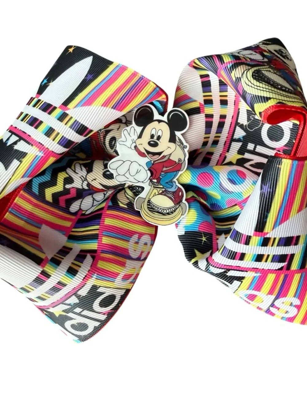 6” Hair Bow set Boutique Mickey‎ Addidas & Rainbow Disney Inspired